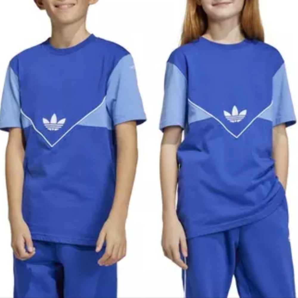 Adidas 100% Cotton Blue Athletic T-Shirt Boys Sz 9/10y EUC